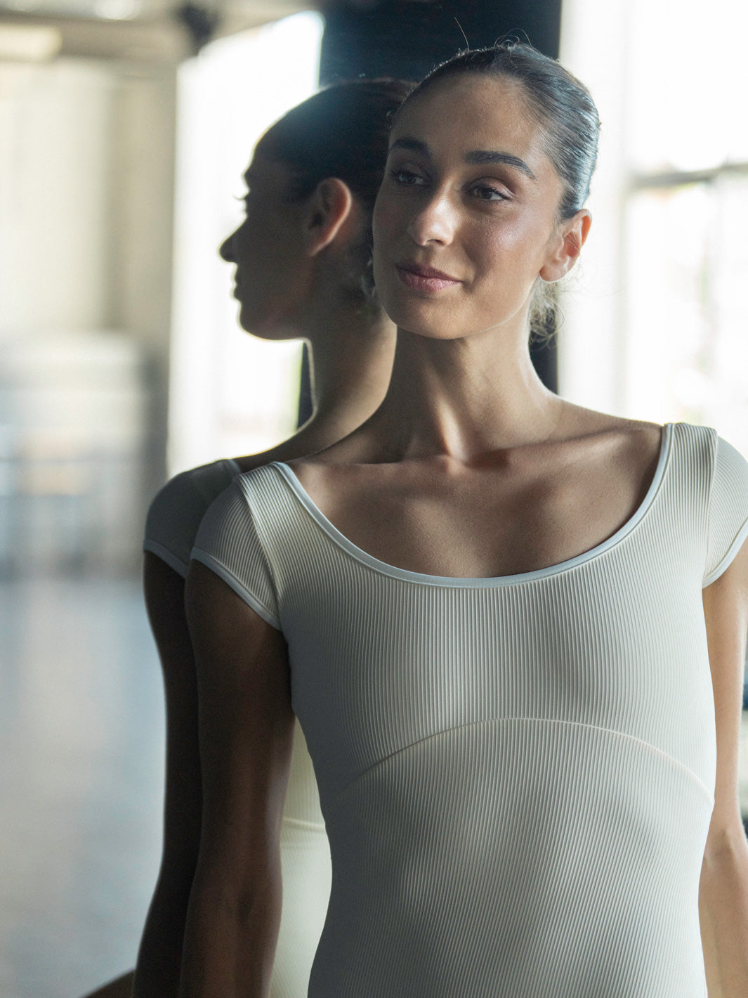 Alma Short Sleeve Butter Yellow Leotard