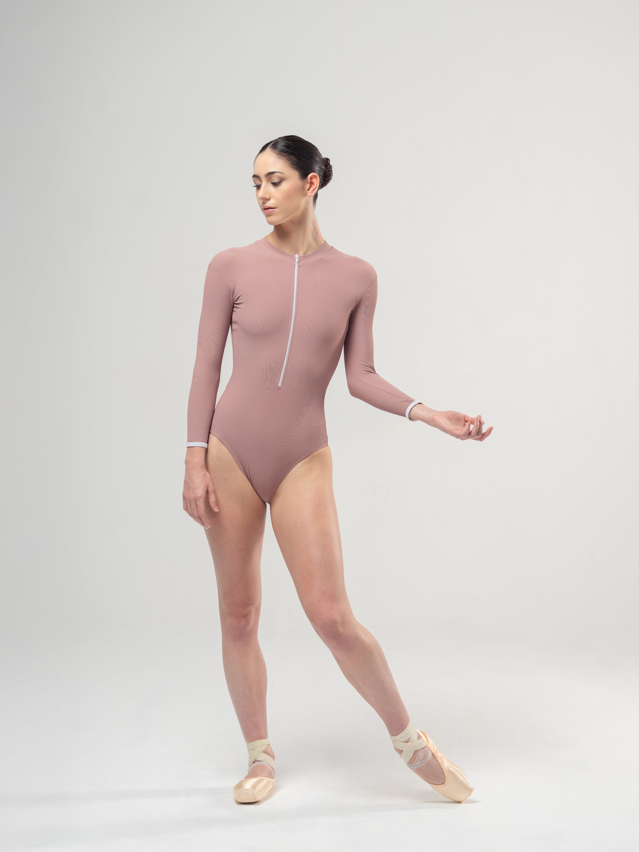 Aura Long Sleeve Dusty Rose Leotard