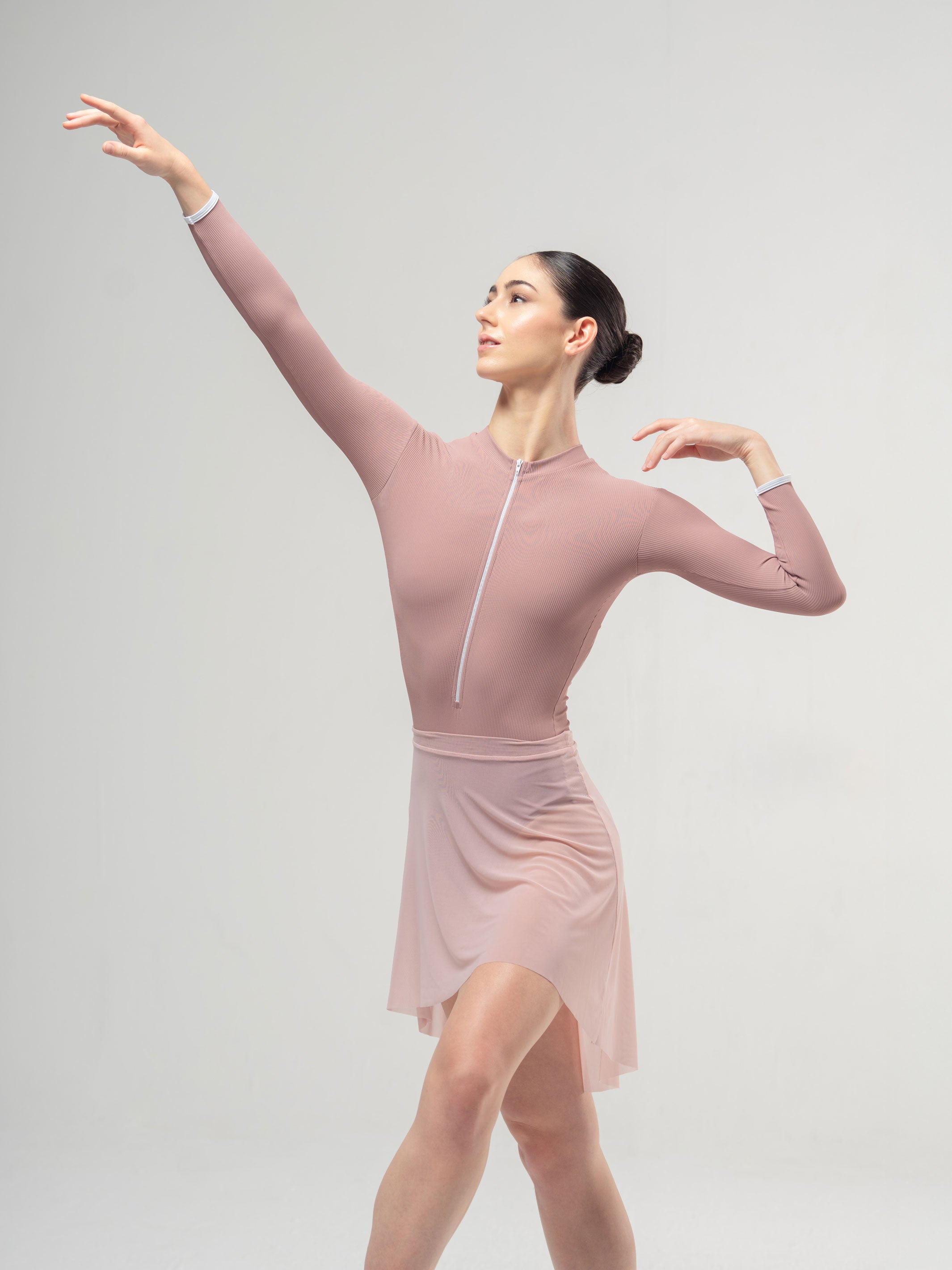 Aura Long Sleeve Dusty Rose Leotard