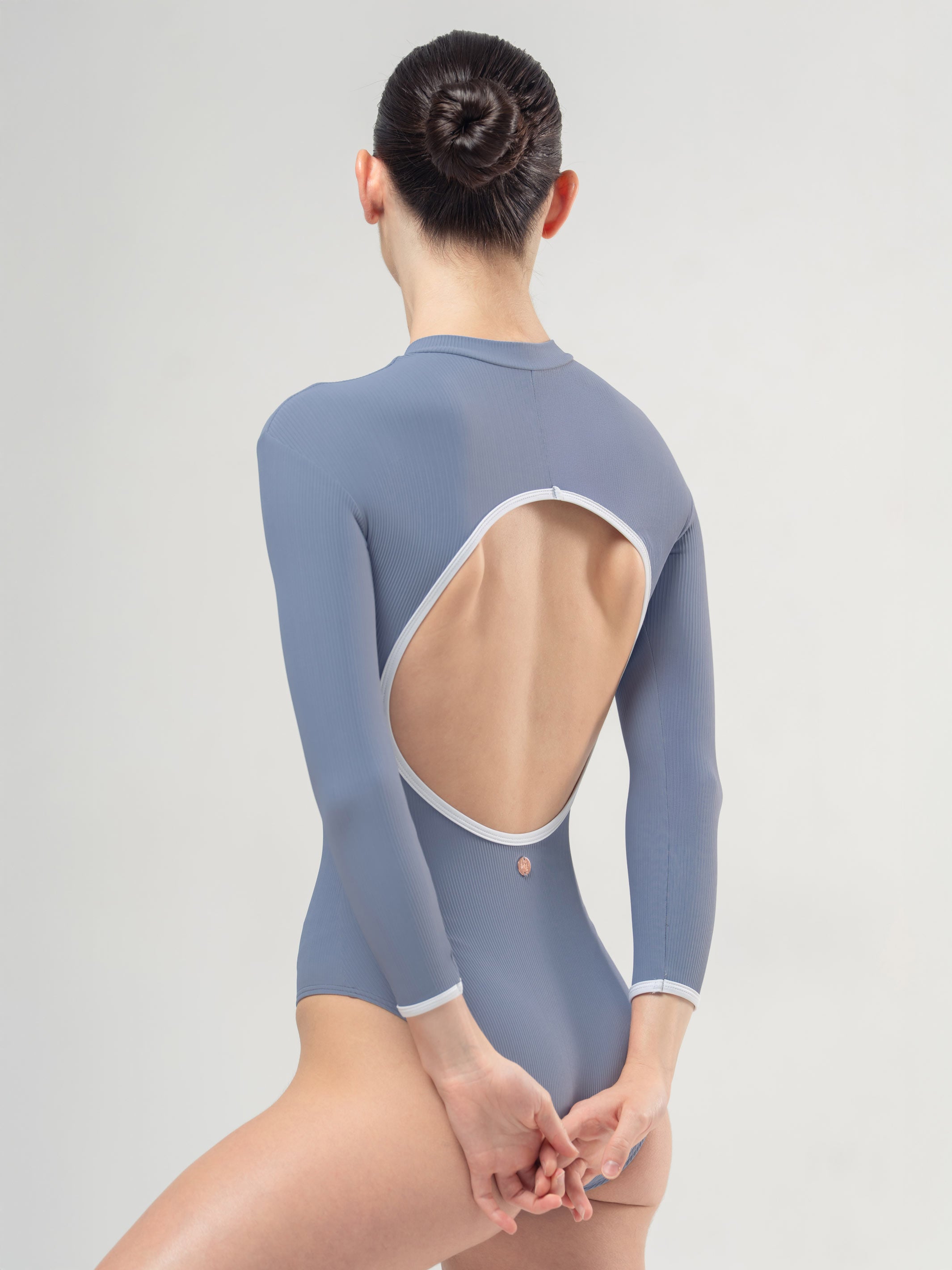 Aura Long Sleeve Misty Blue Leotard