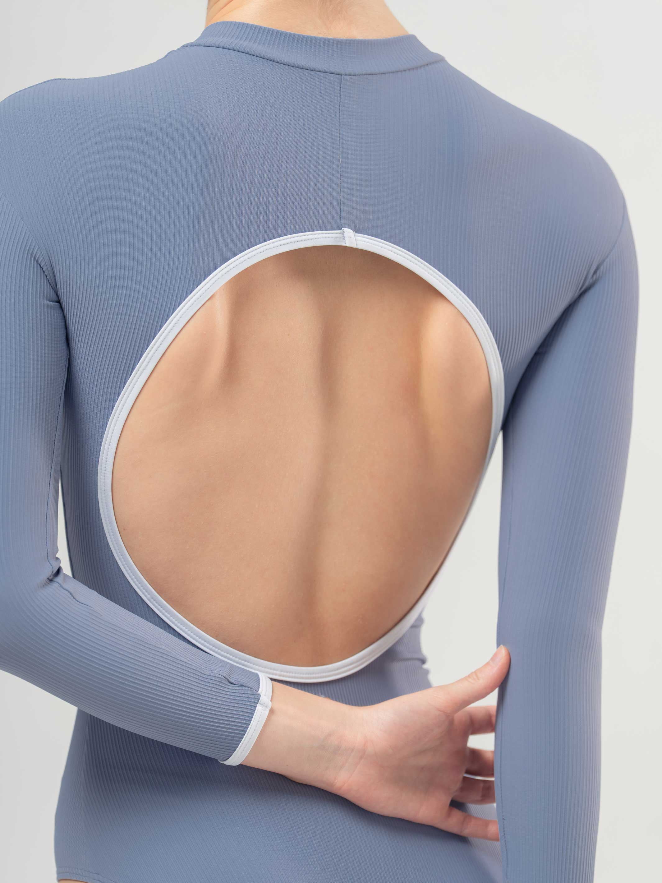 Aura Long Sleeve Misty Blue Leotard