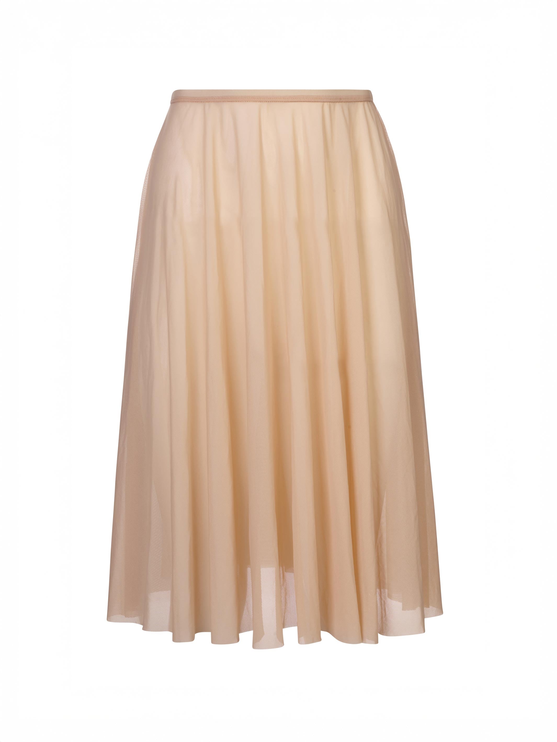 Ivory Cream Long Mesh Skirt