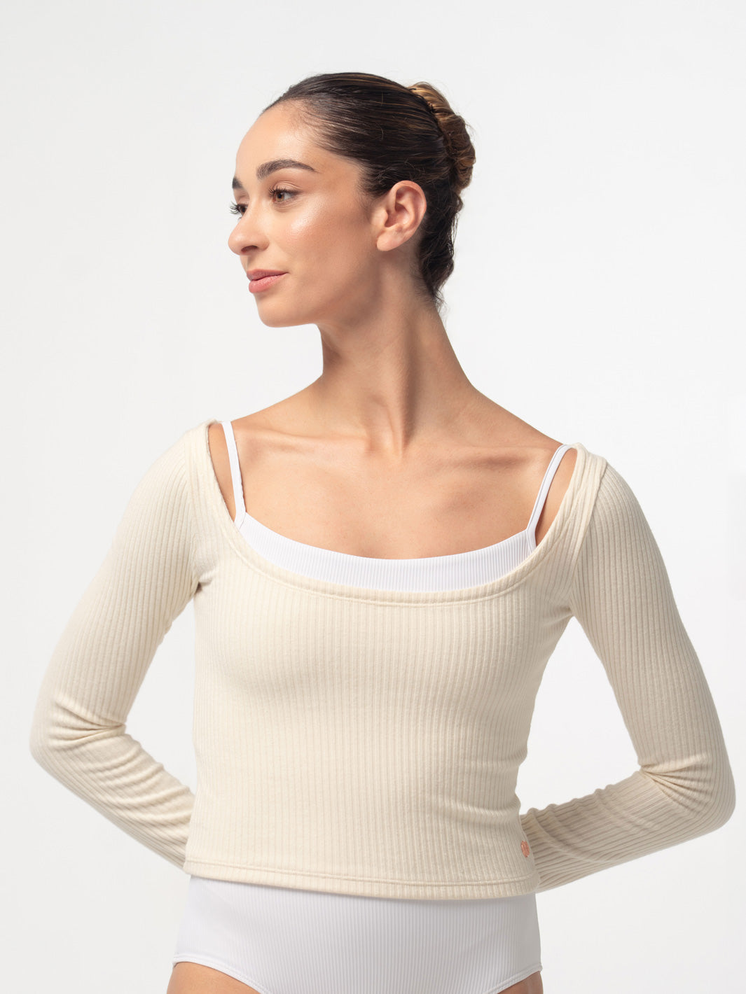 Light Cream Knit Ballet Top