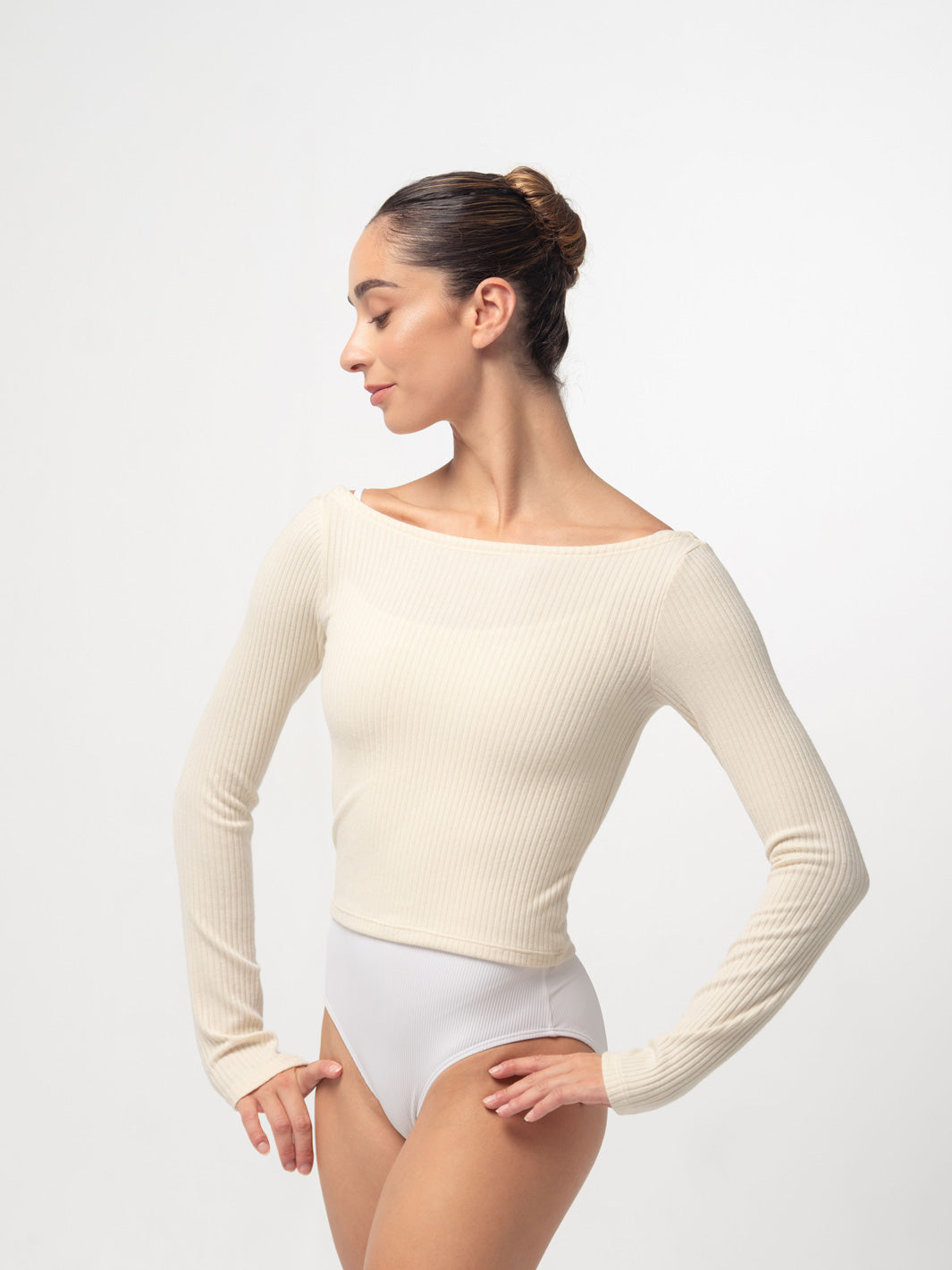 Light Cream Knit Ballet Top