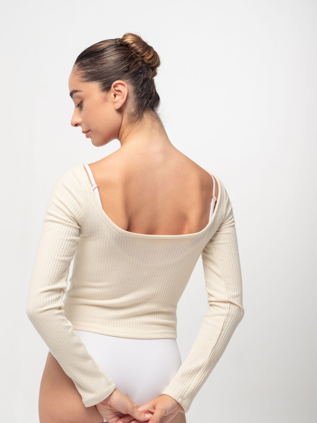 Light Cream Knit Ballet Top