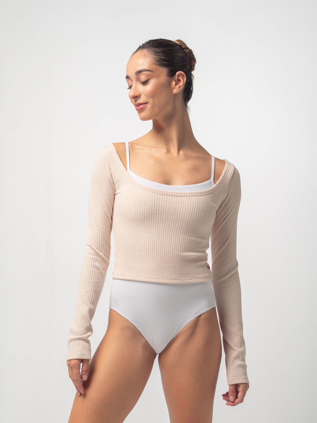 Soft Pink Knit Ballet Top
