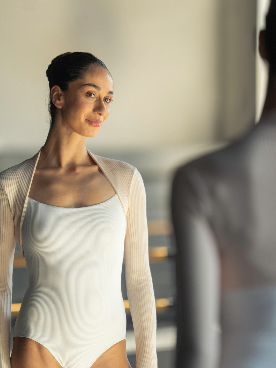 Soft Pink Knit Ballet Bolero