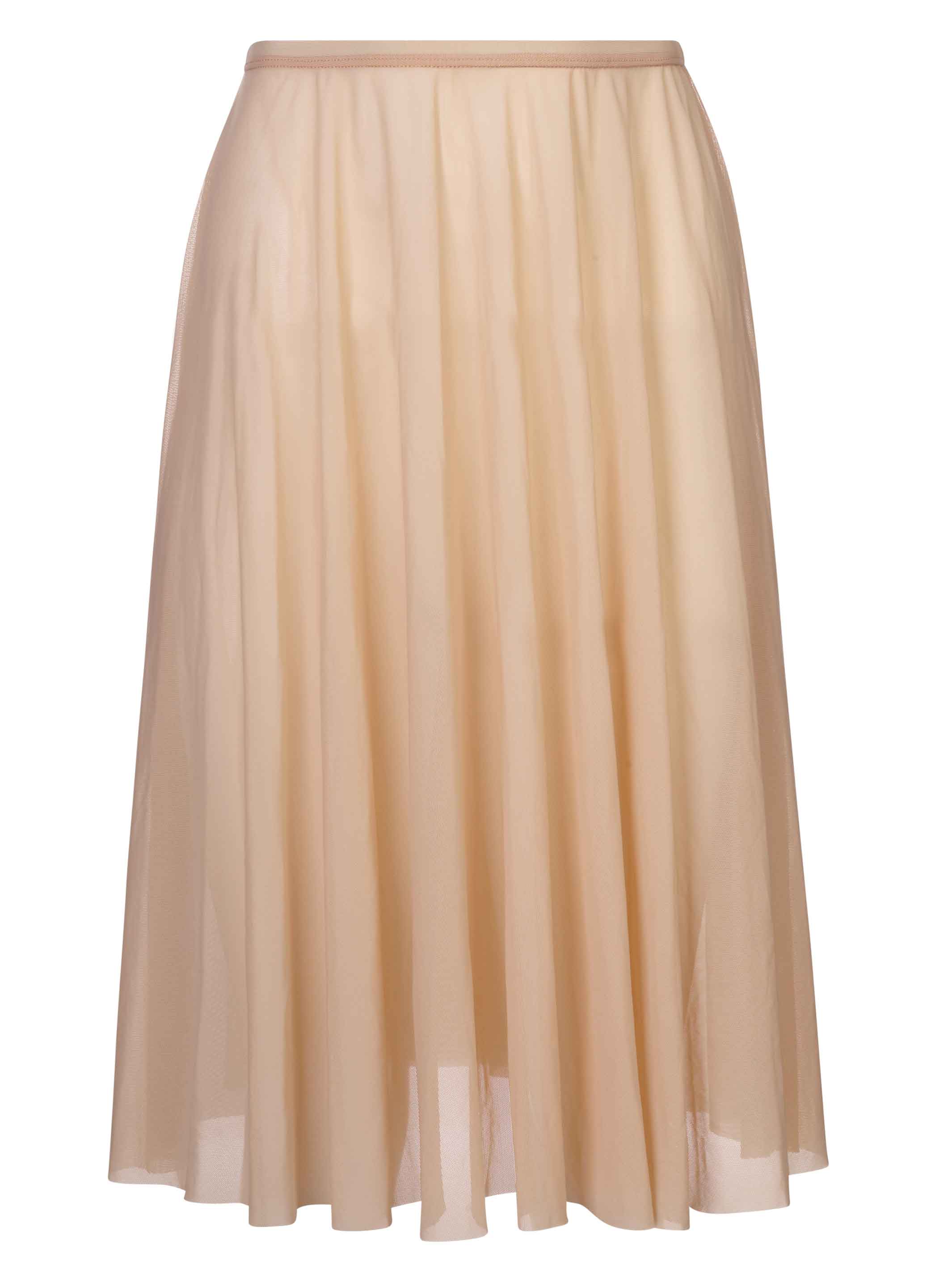 Ivory Cream Long Mesh Skirt