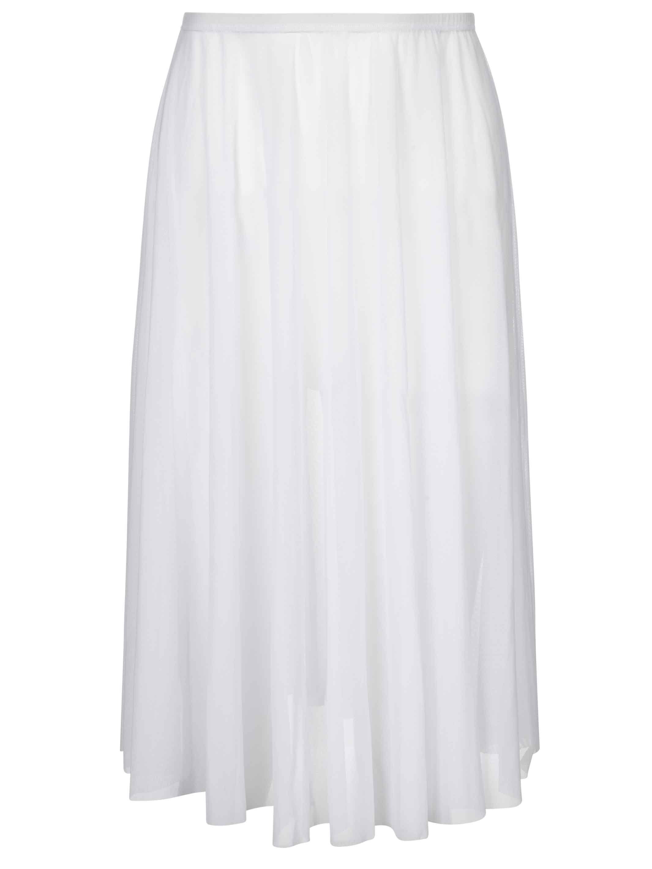 Pure White Long Mesh Skirt
