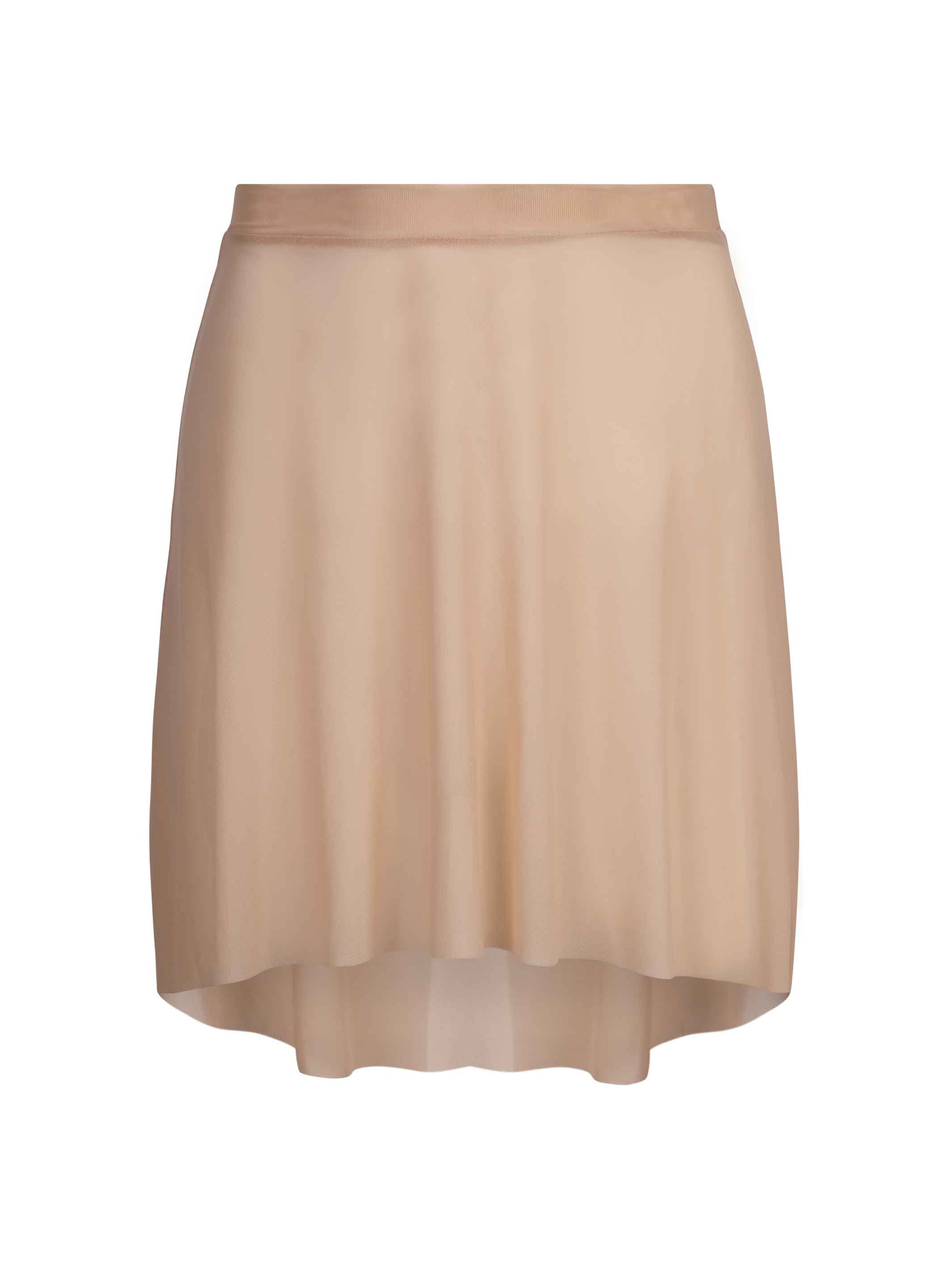 Ivory Cream Short Mesh Skirt