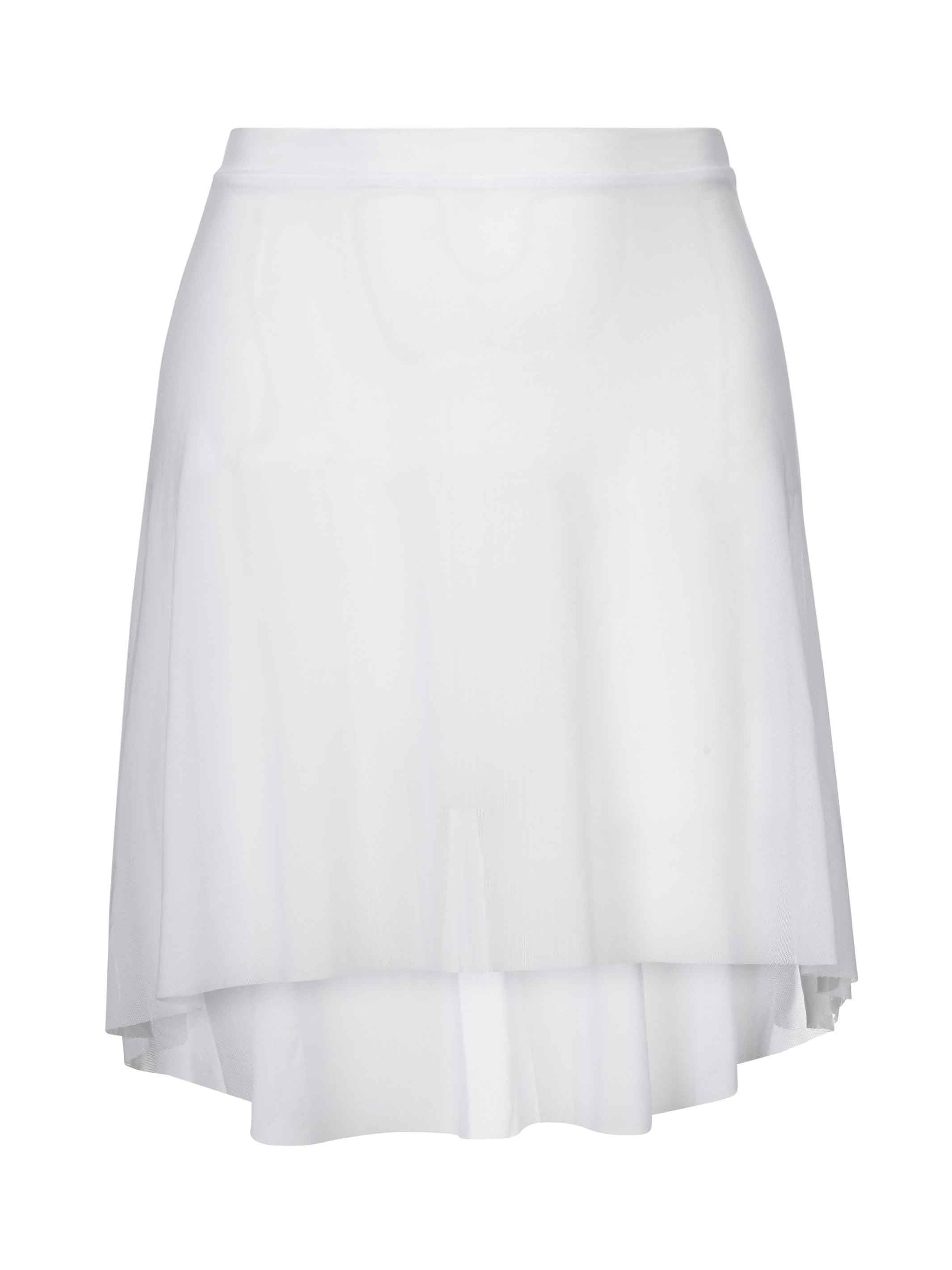 Pure White Short Mesh Skirt